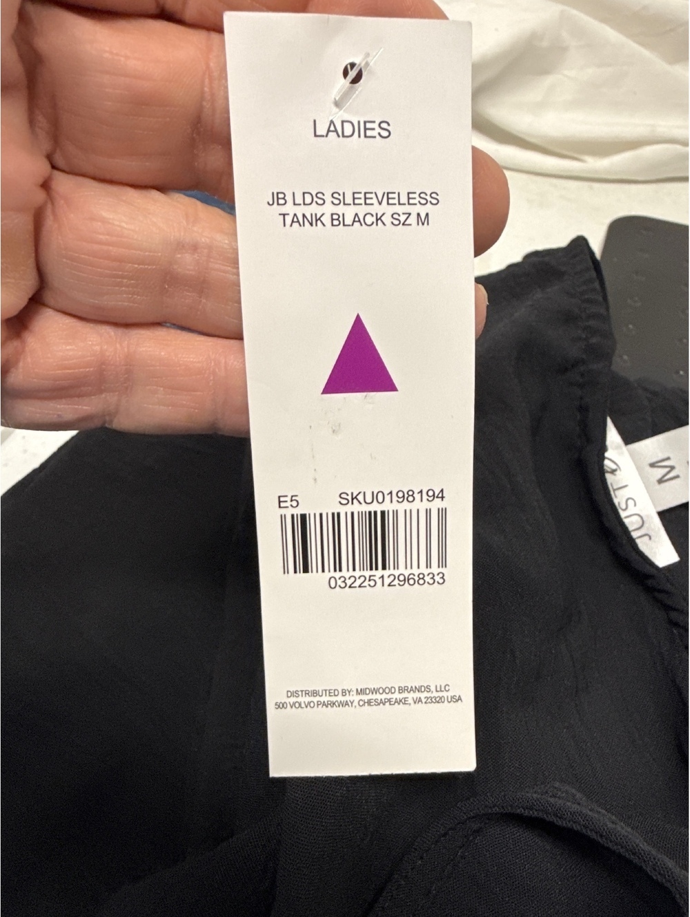 Just Be Black Sleeveless Polyester Top Medium - Picture 7 of 8